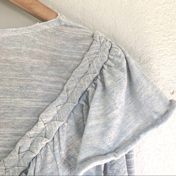 NWT Wildfox blue lais ruffle cropped sweater - Picture 8 of 8
